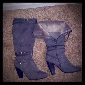 Heeled Gray Boots